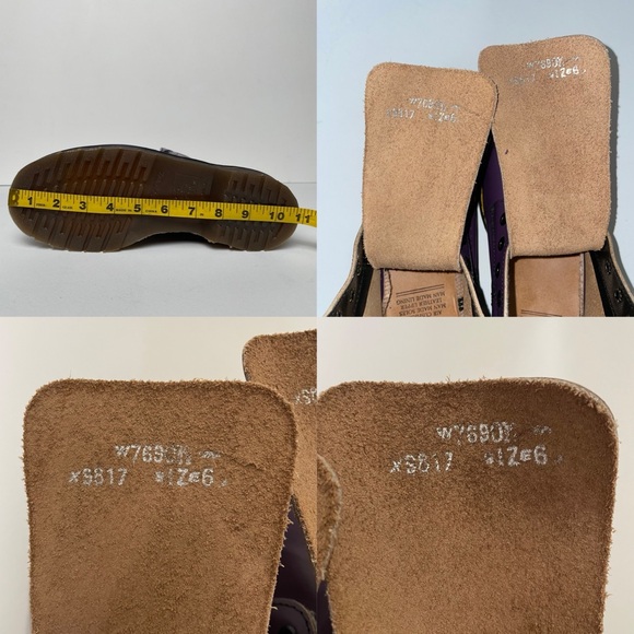 Vintage Dr. Martens England Purple Double Stitch 8 Eye Boots UK 6 - Picture 16 of 16